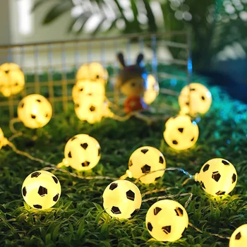 Светодиодные гирлянды, гирлянды в форме футбольного мяча, водонепроницаемые сказочные гирлянды с питанием от USB / аккумулятора для Рождества, Хэллоуина, декора сада