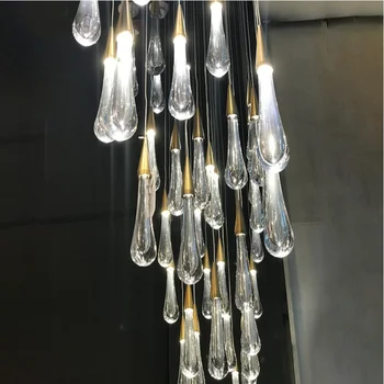 Светодиодные подвесные светильники Новая декоративная люстра простые светильники luxury crystal long hotel large