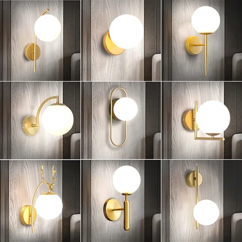 Светодиодный настенный светильник Golden Wall Lamp Напряжением 110V220V Подходит для гостиной спальни прикроватной тумбочки прохода лестницы декоративной лампы в интерьере