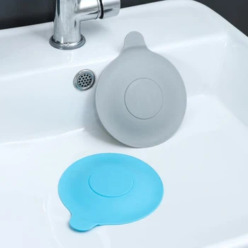 Силиконовая напольная Сине-серая Сливная пробка, Дезодорант для ванной, защита от насекомых, Напольное покрытие для раковины бытовой канализации с защитой от запаха