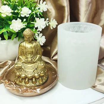 Силиконовая форма для свечей 3D-Будды для медитации, статуя Будды, Силиконовые формы для изготовления свечного воска, смолы, гипса, поделок, буддистского декора