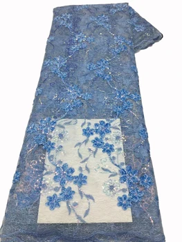 Синель, новая кружевная сетка с вышивкой, африканские элегантные женские платья-чонсам высокого класса, ткань для платья 5 ярдов
