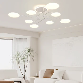 Скандинавские светодиодные потолочные светильники для спальни, украшения гостиной, фурнитура + акрил, плафон для внутреннего освещения, светодиодный потолочный светильник 110-220 В
