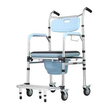 Складной стул для унитаза на 4 колесах с тормозом, комод для взрослых, для пожилых людей с ограниченными физическими возможностями, кресло для душа в ванной комнате