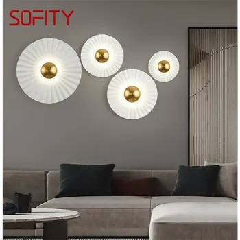 Современный интерьер SOFITY, Простой настенный светильник, Креативные светодиодные белые бра для дома, гостиной, спальни, прикроватного декора.