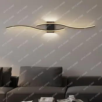 Современный минималистичный дизайн, светодиодный настенный светильник, Черно-белые лампы для украшения интерьера, настенный светильник для гостиной, светодиодный светильник для спальни