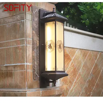 Солнечная настенная лампа SOFITY для творчества на открытом воздухе, Китайское бра, светодиодная Водонепроницаемая IP65 для дома, виллы, крыльца, двора
