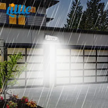 Солнечный свет, светодиодный водонепроницаемый охранный светильник с солнечным датчиком движения, Настенные светильники для ограждения внутреннего дворика, террасы, двора, сада