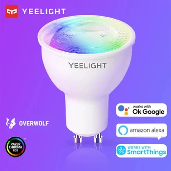 Умная светодиодная лампа Yeelight GU10 W1 RGB Красочная лампа с регулируемой яркостью Wi-Fi Голосовое дистанционное управление Работа с приложением Google Assistant Alexa Mijia
