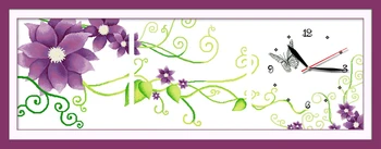 Фиолетовый элегантный набор для вышивки крестом 14ct 11ct количество принтов холст настенные часы вышивка DIY рукоделие ручной работы