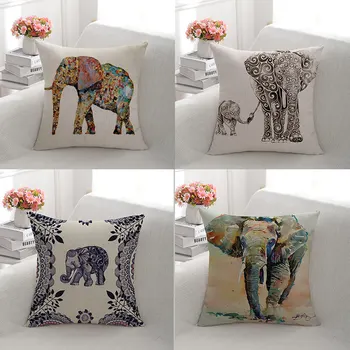 Чехлы для подушек в виде богемного слона, Гигантские подушки в виде слона, Декор для домашнего садового кресла, Наволочка для кровати, диван, офисные стулья 45x45