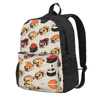 Школьная сумка Sushi Pug, рюкзак большой емкости для ноутбука, 15-дюймовый Pug Sushi