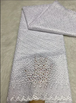 белая кружевная ткань нигерийская ткань 5 лет сетчатый материал цветок на тюле Синее свадебное платье прямых продаж