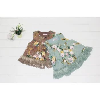 новое поступление осенне-весенней одежды для девочек, детская жилетка с цветочным кружевом, верхняя одежда в стиле лолиты, пальто для девочек оптом 8590