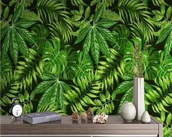 обои beibehang на заказ любого размера абстрактные обои с тропическими зелеными растениями декоративная роспись фоновые обои фреска