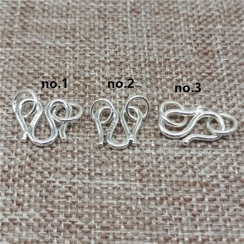 5 шт. из стерлингового серебра 925 пробы M Разъемы для застежки S застежка для браслета и ожерелья 0