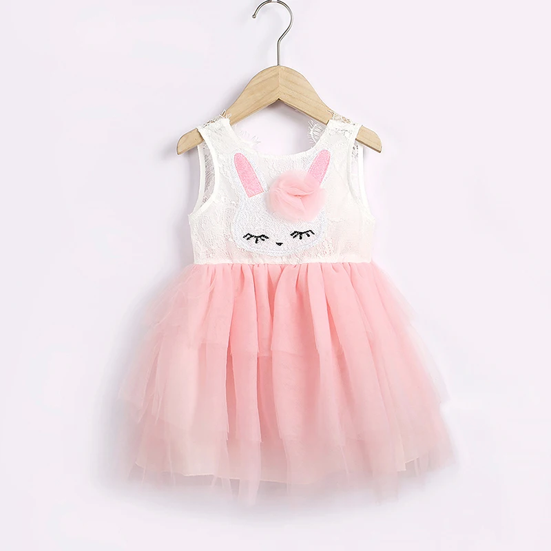 FOCUSNORM/ летнее милое детское платье для девочек, одежда, Пасхальный кролик, кружевной сарафан в стиле пэчворк с блестками, многослойный сарафан в стиле пэчворк 0