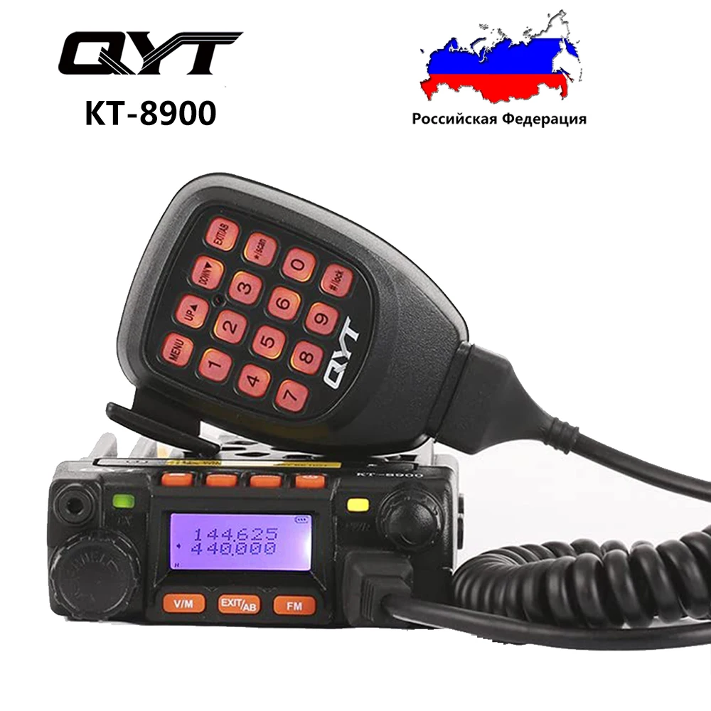 QYT KT-8900 Мини-25-Ваттный Двухдиапазонный Мобильный приемопередатчик, Автомобильное Радио VHF 136-174/UHF 400-490 МГц 0