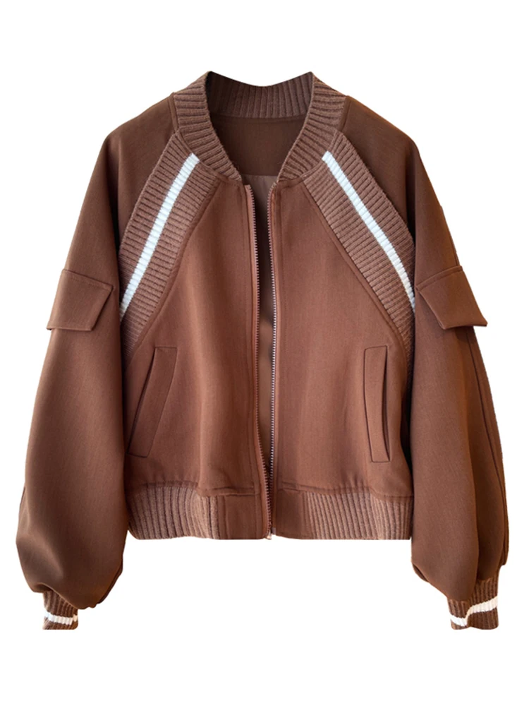 Весенние женские короткие куртки, Корейская Лоскутная ветровка в стиле харадзюку, куртка-бомбер, осенняя Винтажная повседневная куртка на молнии 0