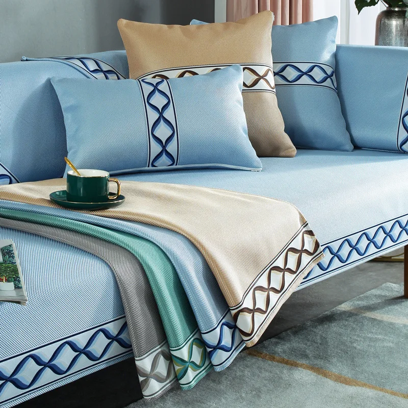 Летняя диванная подушка ice silk mat cool cushion Скандинавский простой современный противоскользящий летний чехол для дивана cover sofa 0