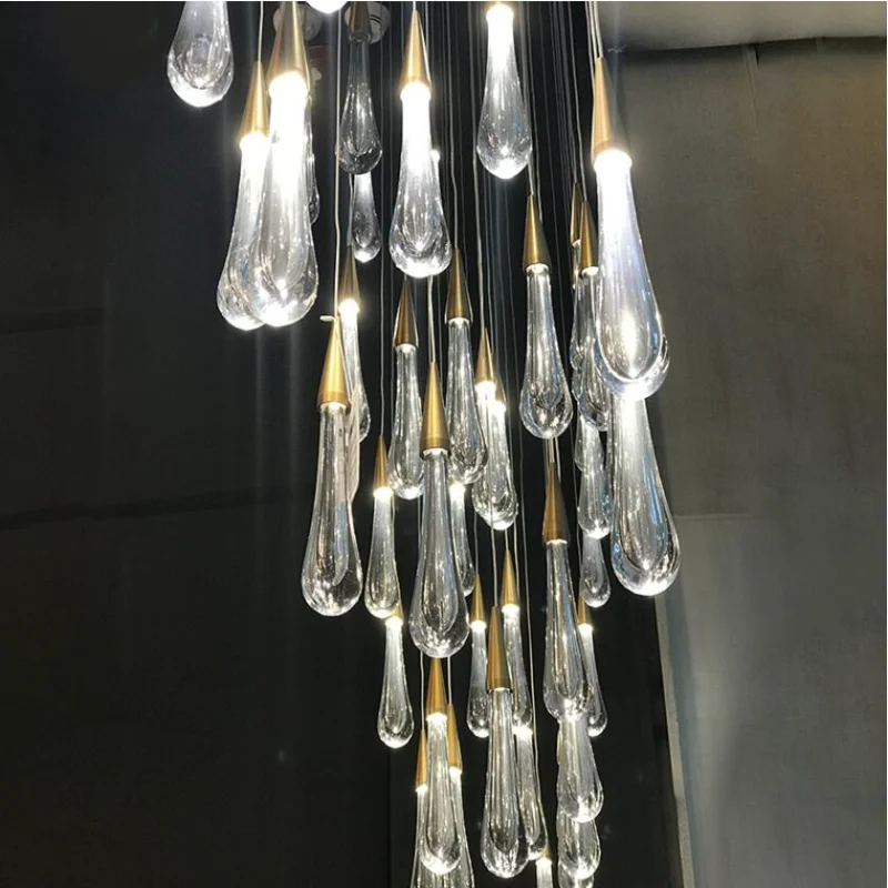 Светодиодные подвесные светильники Новая декоративная люстра простые светильники luxury crystal long hotel large 0