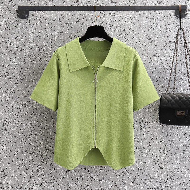 2023 Летние Корейские вязаные кардиганы, Свободная верхняя одежда, Зеленый свитер, кардиган, женское вязаное пальто в стиле ретро большого размера 1