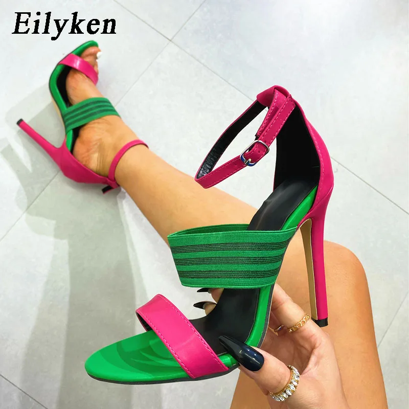 Eilyken/ Новые модные женские Босоножки с открытым носком, Пикантные танцевальные туфли на тонком высоком каблуке с ремешком и пряжкой из стальной трубки, 2023 Летние туфли-лодочки 1