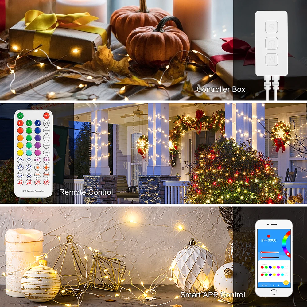 WS2812B RGB Рождественские огни Строка USB Праздничные огни Украшение Дня Рождения Светодиодная гирлянда Dreamcolor, адресуемая индивидуально 5 В 1