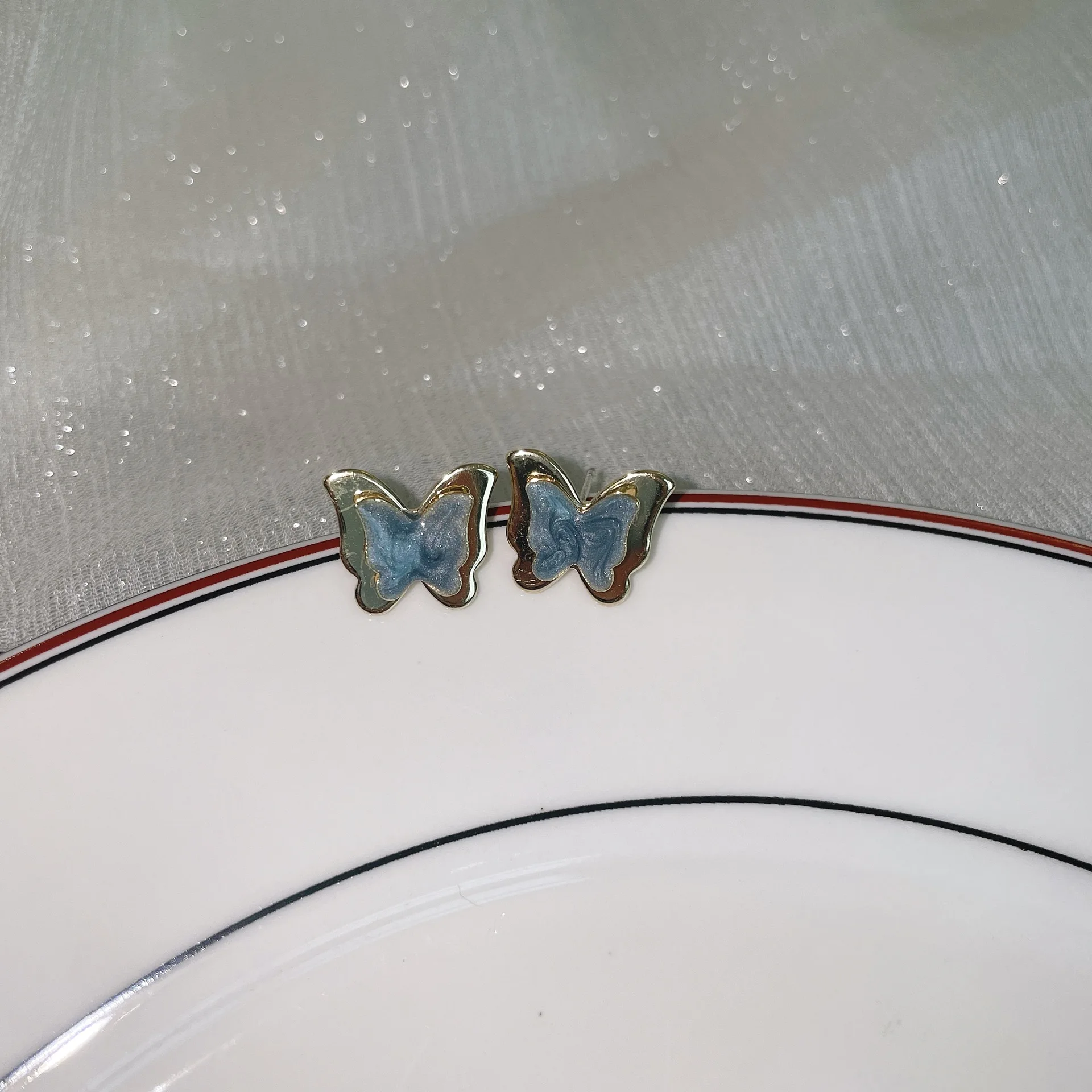 Двухслойные объемные серьги-бабочки из серебра 925 пробы, эмалированные ретро-серьги Port wind, в нежных и элегантных ушках 1