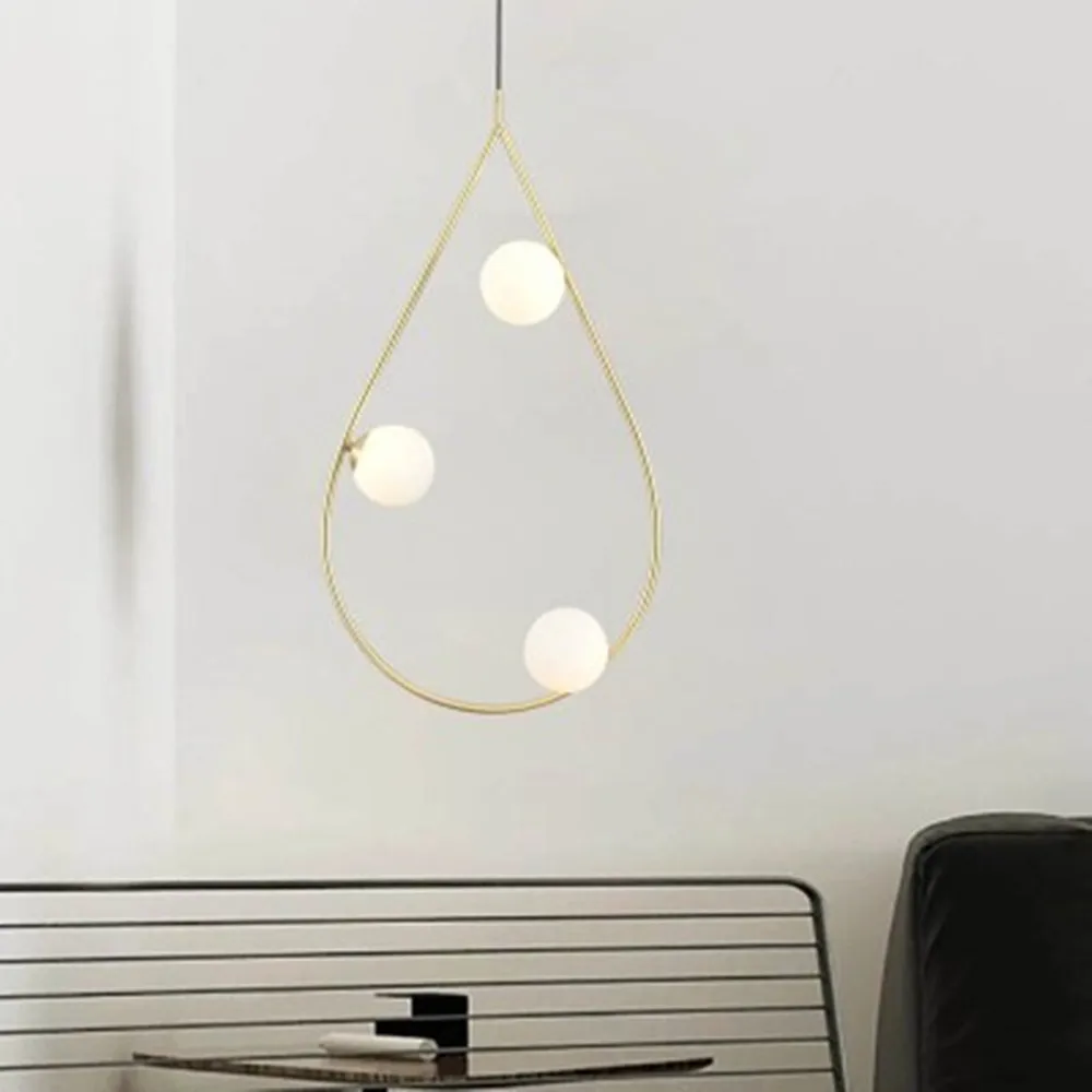 Подвесной светильник с нордическим жемчугом, ретро минималистичный дизайн подвесного светильника irongold для освещения кафе, кухни, столовой, стеклянный шар-лампа 1