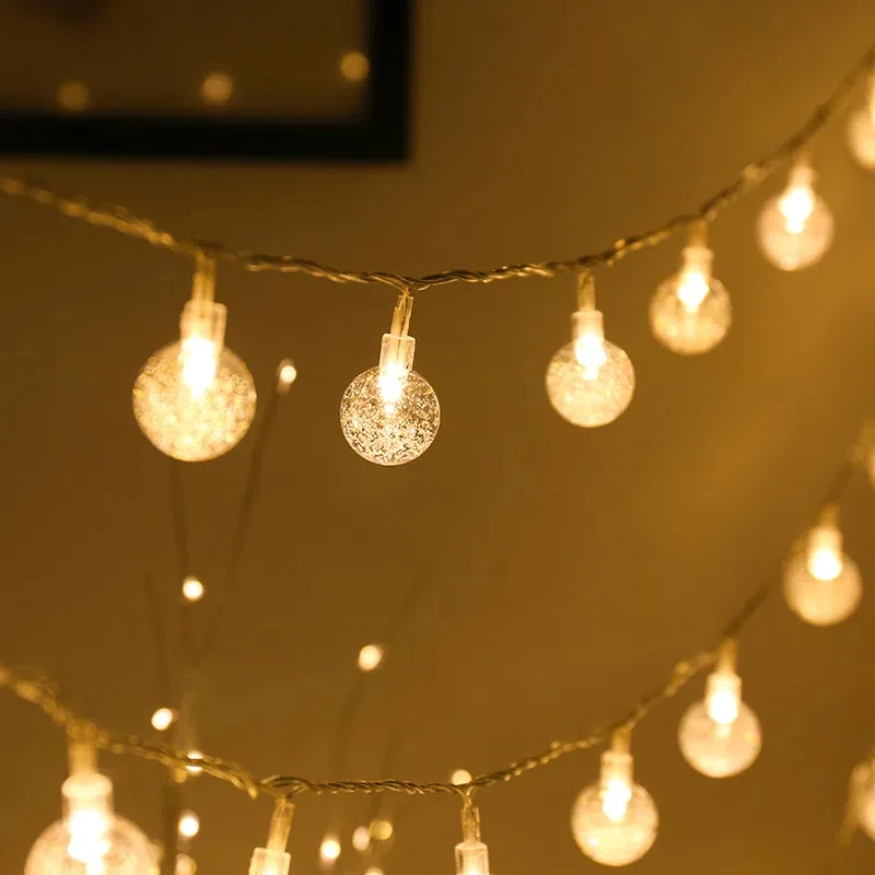 СВЕТОДИОДНЫЙ маленький хрустальный шар Рождественская атмосфера огни мигающие струнные огни маленькая лампочка для украшения общежития бусина USB лампа 1