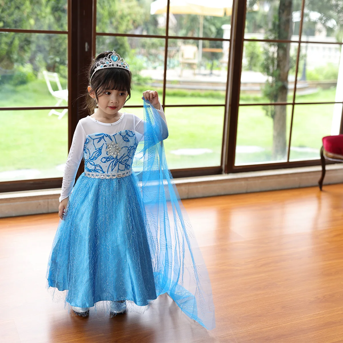 KEAIYOUHUO Платье принцессы для девочек 3-10 лет, костюм для косплея, блестки, Детские роскошные вечерние платья, подарок детям на День Рождения, бальные платья 2
