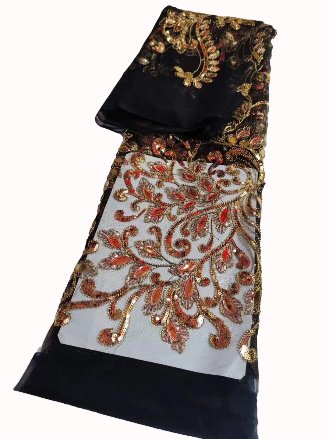 Нигерия новая кружевная ткань с сетчатой вышивкой, Африка роскошное модное платье с вышивкой блестками, ткань для шитья платьев / 5 ярдов 2