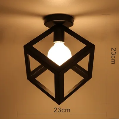 Ретро Потолочный светильник Подвесной светильник E27 в помещении Лофт для спальни Винтажный Железный потолочный светильник Домашний коридор Проход 110 В 220 В Черный 2