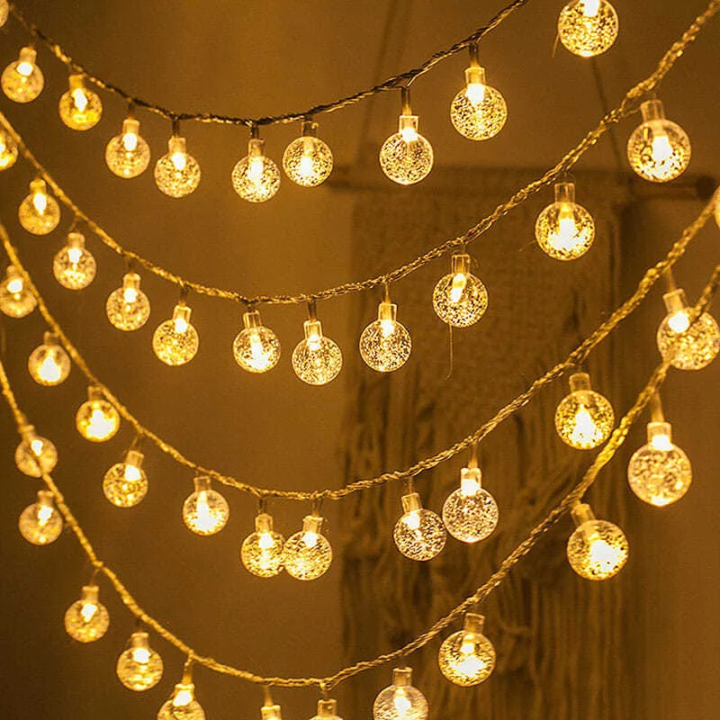 СВЕТОДИОДНЫЙ маленький хрустальный шар Рождественская атмосфера огни мигающие струнные огни маленькая лампочка для украшения общежития бусина USB лампа 2
