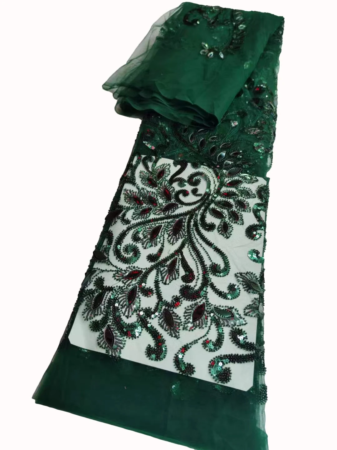 Нигерия новая кружевная ткань с сетчатой вышивкой, Африка роскошное модное платье с вышивкой блестками, ткань для шитья платьев / 5 ярдов 3