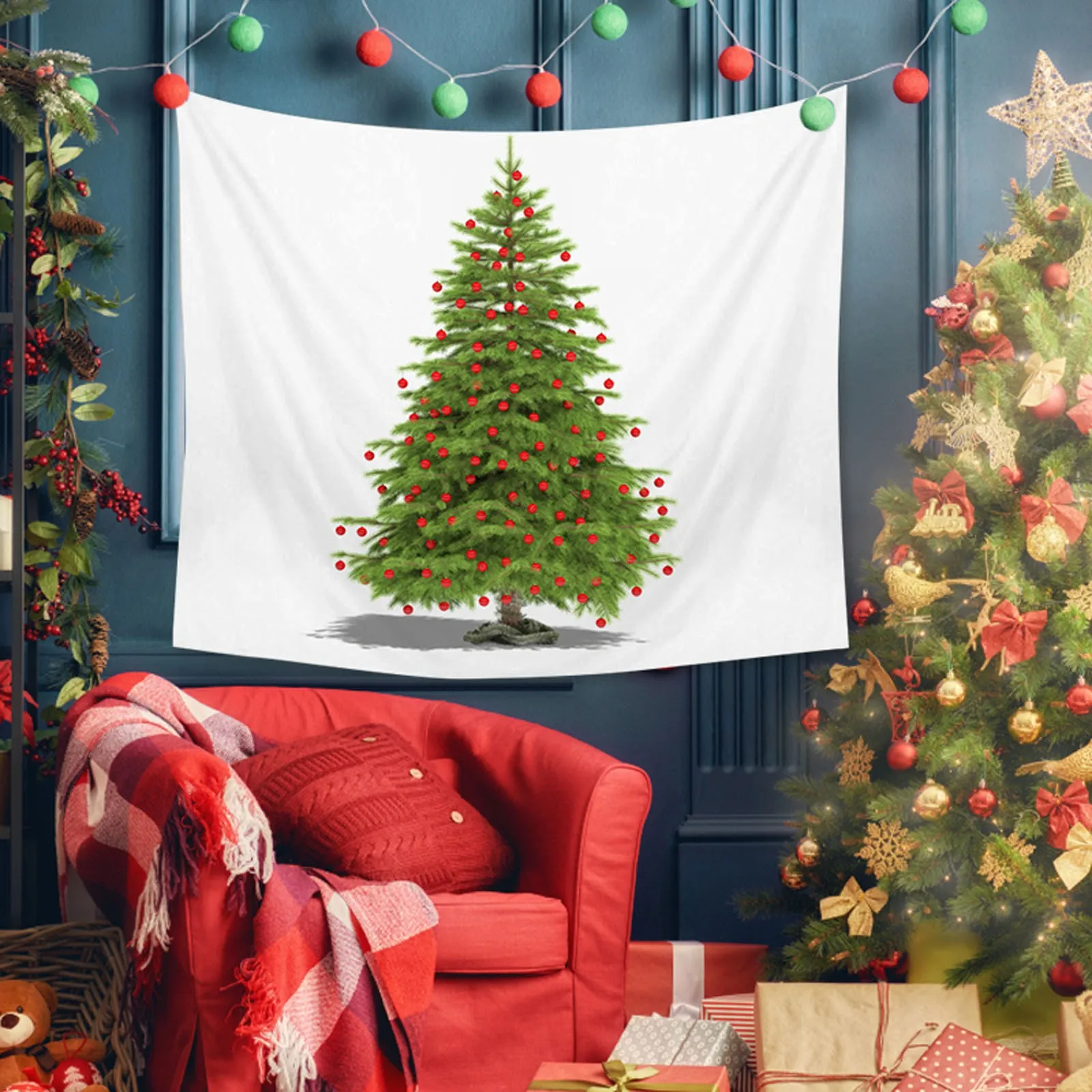 Рождественская елка, Гобелен, Висящие на стене учебные картины, Художественная печать, Гобелен, украшение общежития, Креативный гобелен для хиромантии #t2p 3