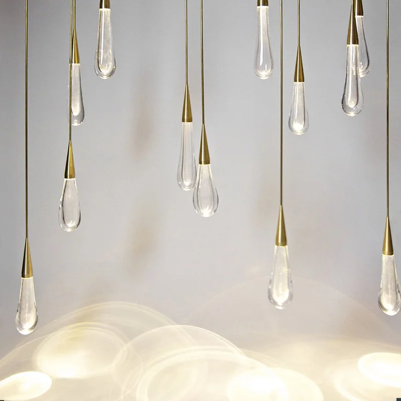 Светодиодные подвесные светильники Новая декоративная люстра простые светильники luxury crystal long hotel large 3