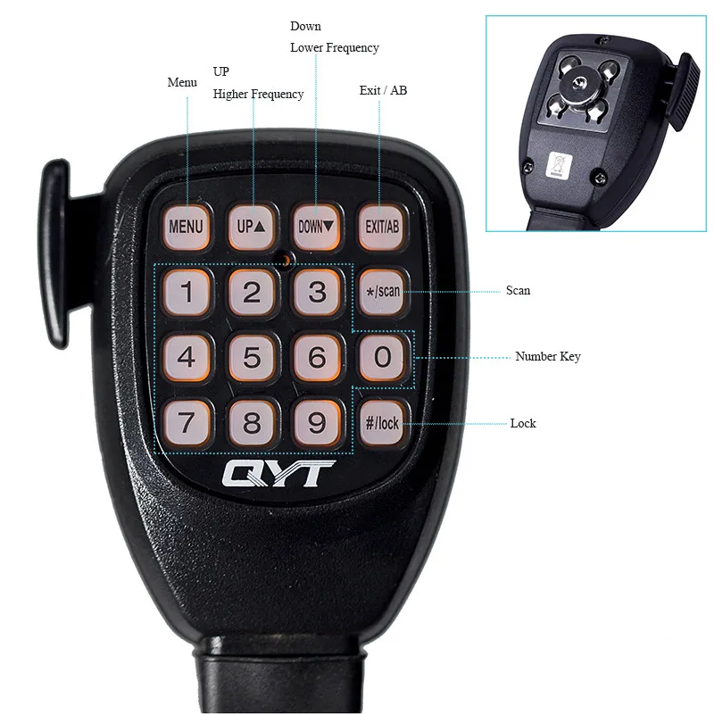 QYT KT-8900 Мини-25-Ваттный Двухдиапазонный Мобильный приемопередатчик, Автомобильное Радио VHF 136-174/UHF 400-490 МГц 4