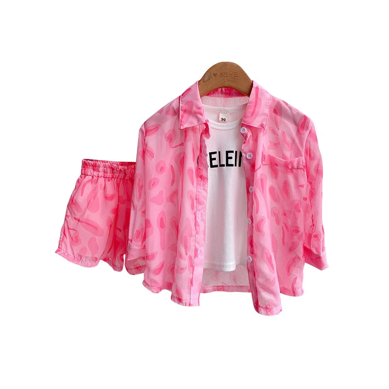 Комплект одежды Cool Girl из 2 предметов, модная летняя блузка, рубашка + шорты, Комплект одежды для детей ростом 90-140 см, прямая поставка 4