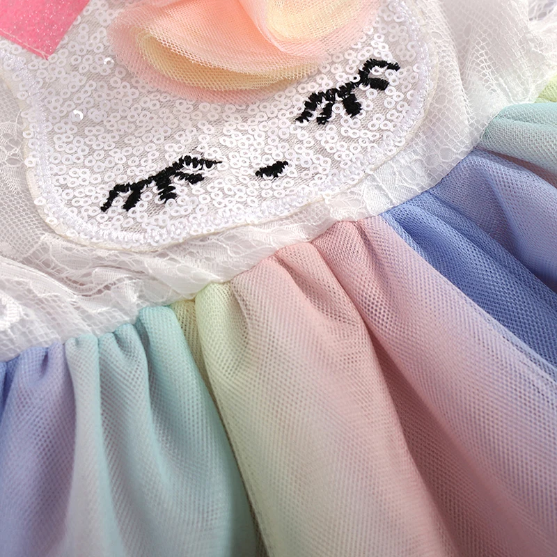 FOCUSNORM/ летнее милое детское платье для девочек, одежда, Пасхальный кролик, кружевной сарафан в стиле пэчворк с блестками, многослойный сарафан в стиле пэчворк 5