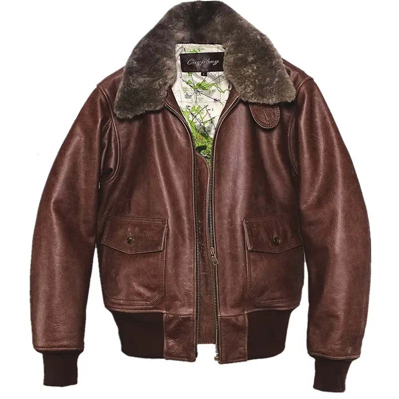 G1 съемный меховой зажим, хлопковая теплая куртка, слой головки для восковой печати, воловья кожа 5