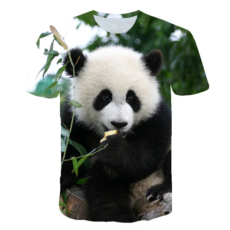 футболки kawaii panda с животным 3D принтом, уличная одежда, Повседневная мода, футболка с круглым вырезом, футболки для мальчиков и девочек, топы, одежда 5