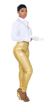 2023 Новые Женские модные Европейские брюки из искусственной кожи Весенние повседневные Уличные брюки из искусственной кожи с высокой талией Женские брюки прямого кроя