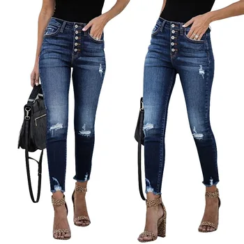 2023 Новые Сексуальные Винтажные Рваные Джинсы, женские модные Джинсы-карандаш с высокой талией, Повседневные джинсовые брюки для бойфренда, джинсовые брюки для мамы