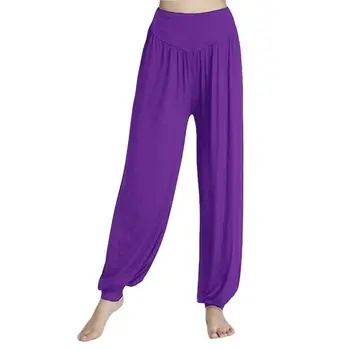 2023 Свободные брюки для йоги с высокой талией плюс шаровары ярких цветов Модная удобная летняя спортивная одежда для танцев