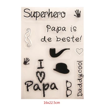 K3NA I Love Papa Прозрачная силиконовая печать Штамп DIY Альбом для скрапбукинга Декор для фотокарточек