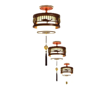 YY Новый светильник для прохода в китайском стиле, крыльцо из массива дерева, потолочный светильник для балкона в стиле ретро