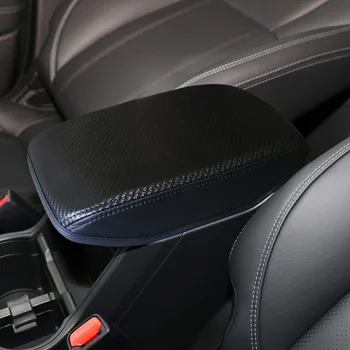 Автомобильная кожаная подушка для сиденья центральной консоли, чехол для подлокотника, защитный чехол для Subaru Forester 2019-2021 Carbon