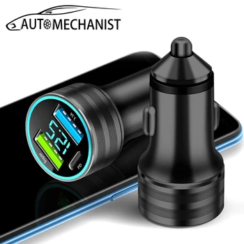 Автомобильное зарядное устройство AUTOMECHANIST 12V Auto USB Fast Charge 66W QC3 PD Адаптер зарядного устройства для прикуривателя, универсальный для камеры видеорегистратора телефона